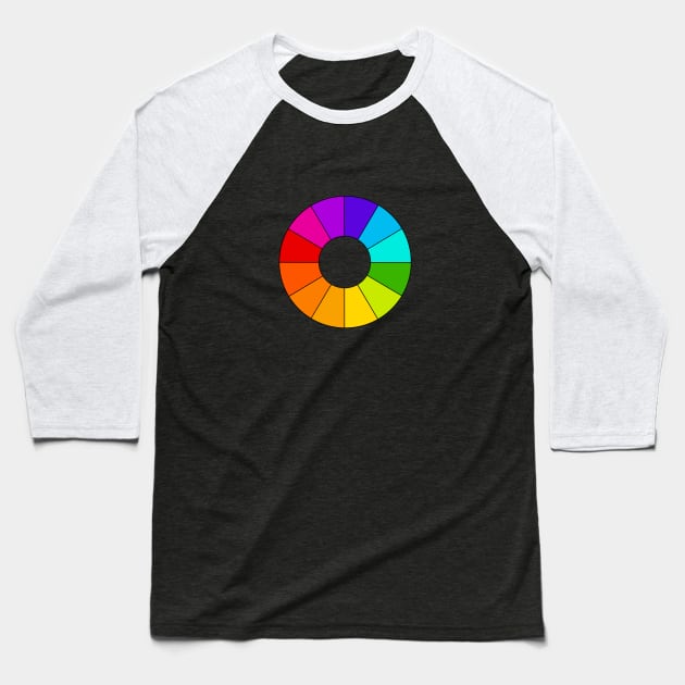 Simple Color Wheel Rainbow Baseball T-Shirt by novabee